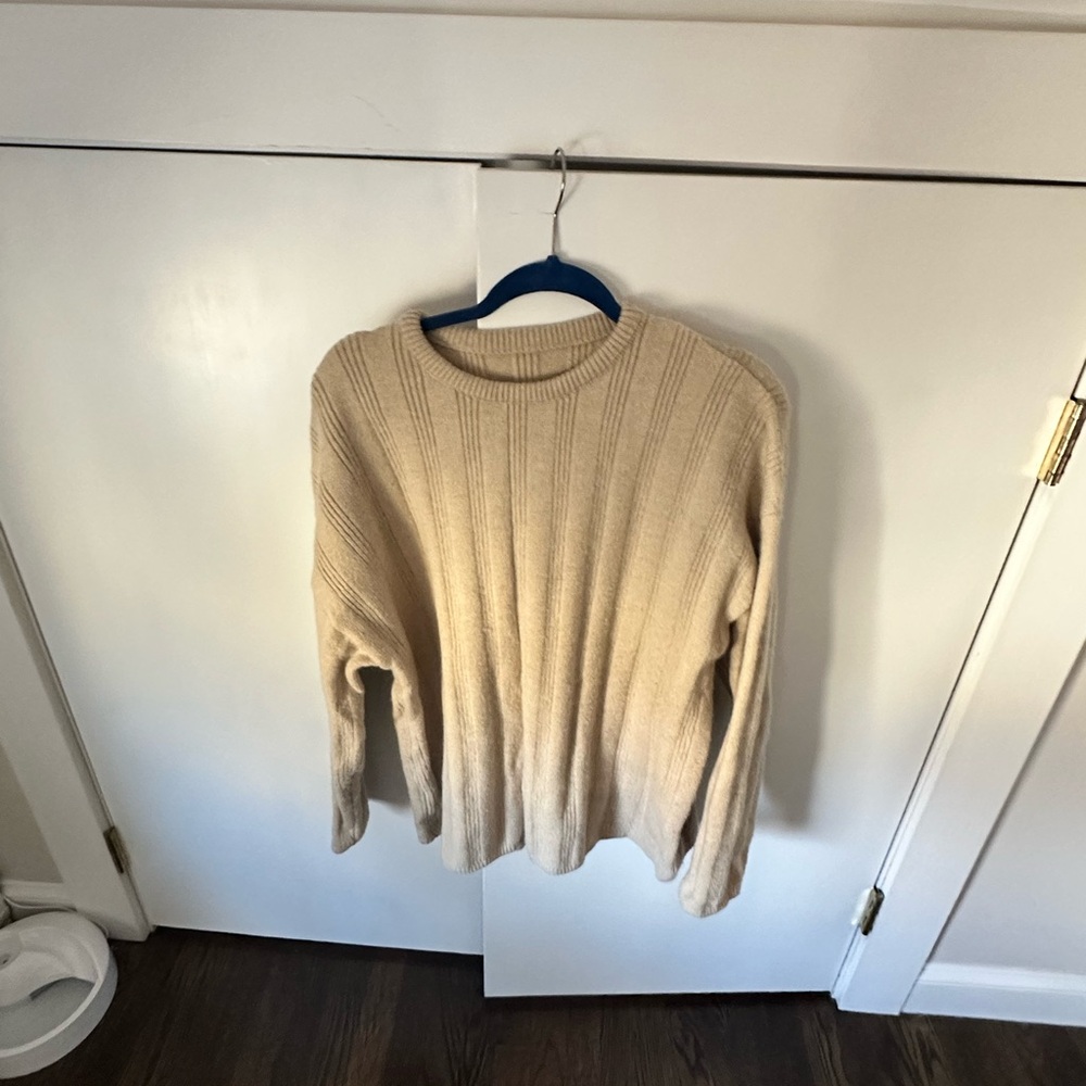 Dazy — crew neck beige oversized sweater